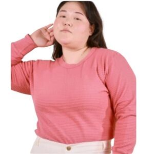 Big Bud Press Honeycomb Thermal Long Sleeve Tee Pink Size Large